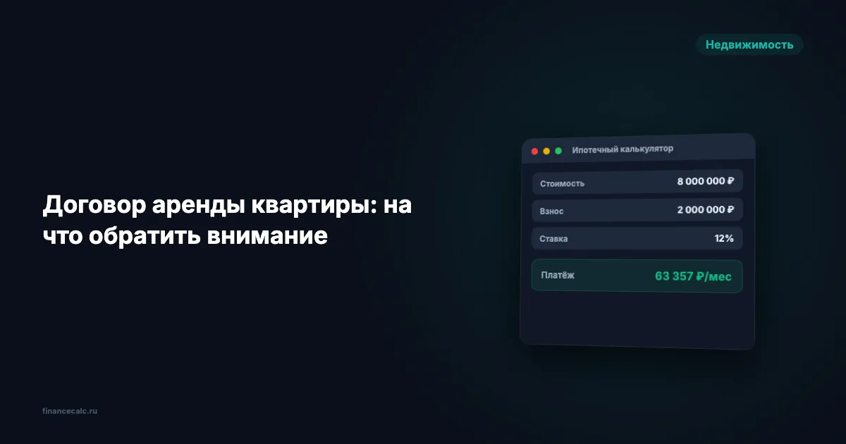Договор аренды квартиры: на что обратить внимание