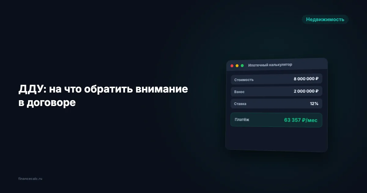 ДДУ: 3 пункта в договоре, которые спасут от потери миллиона
