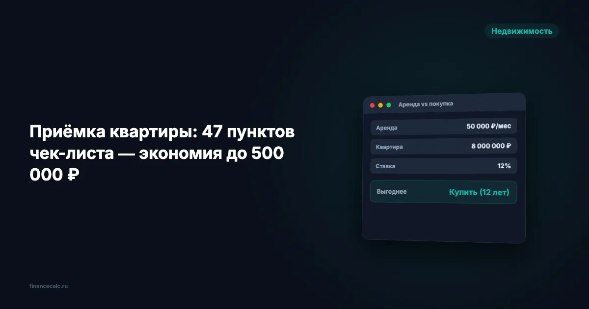 А вы знаете, что 93% новостроек сдают с дефектами? Чек-лист приёмки