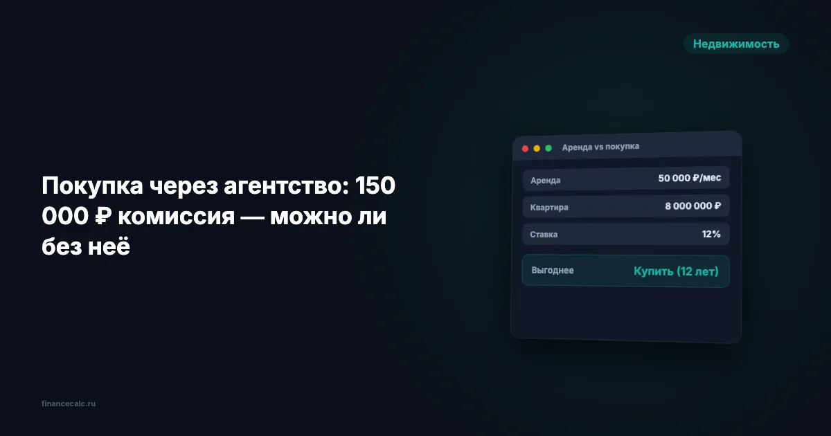 Простой расчёт: 150 000 ₽ за риелтора — когда это окупается и когда нет