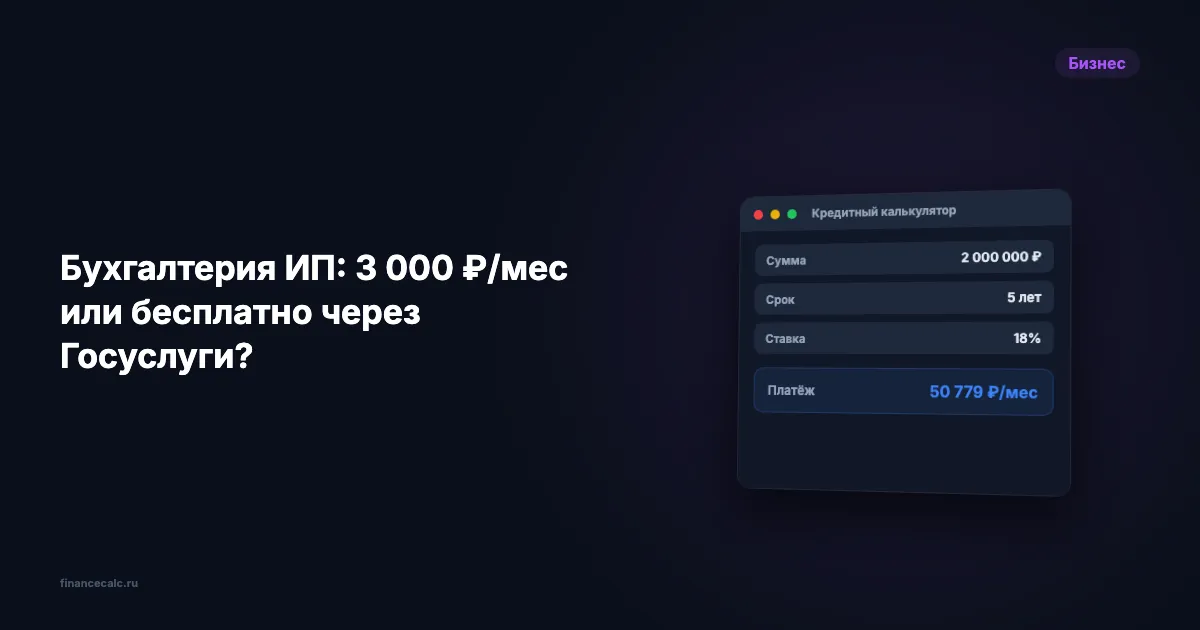 Сколько вы теряете на бухгалтере для ИП каждый месяц? 36 000 ₽/год — или 0 ₽