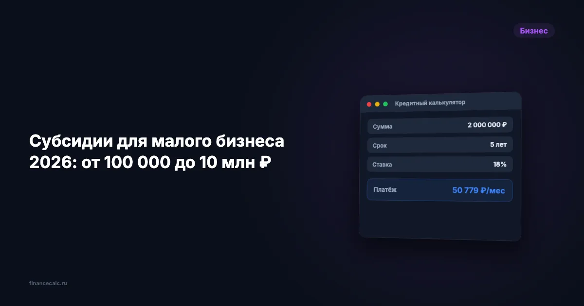 Как получить субсидию на бизнес и сэкономить до 5 000 000 ₽ на старте