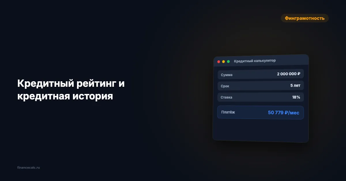 Кредитный рейтинг и кредитная история