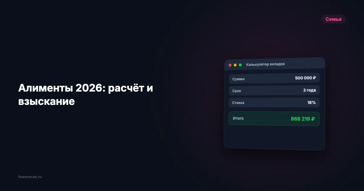 Алименты 2026: расчёт и взыскание