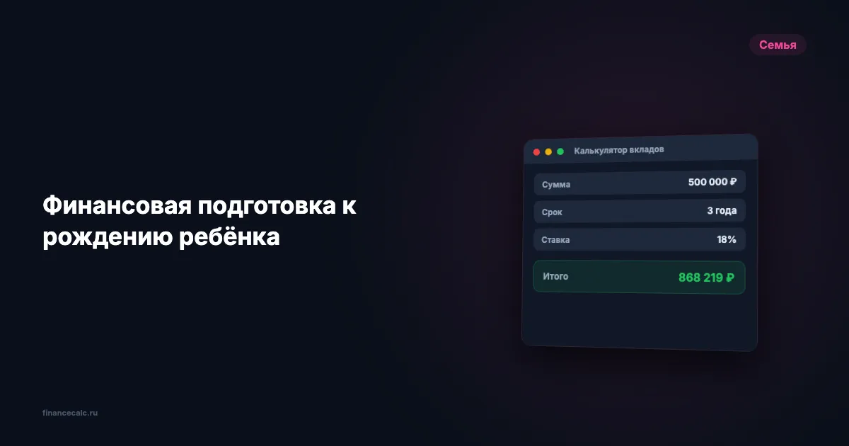 728 922 + 450 000 ₽: финансовый план для будущих родителей в 2026