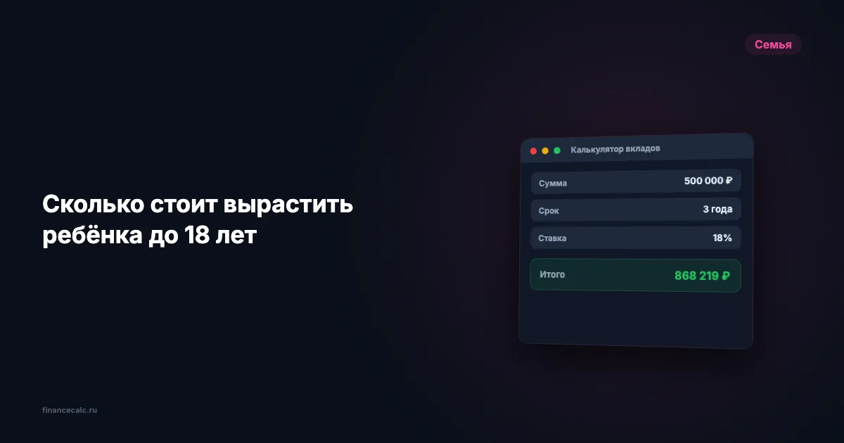 3,5 млн рублей: столько стоит вырастить ребёнка до 18 лет в 2026