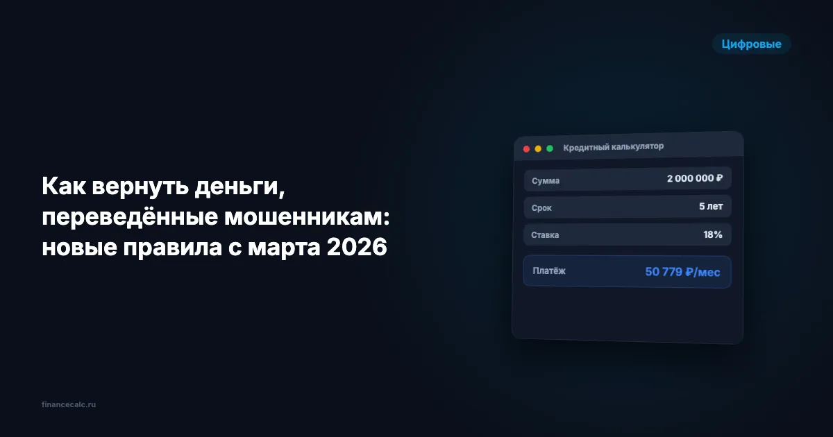 Почему никто не говорит про возврат 100% перевода мошенникам — новые правила с марта 2026