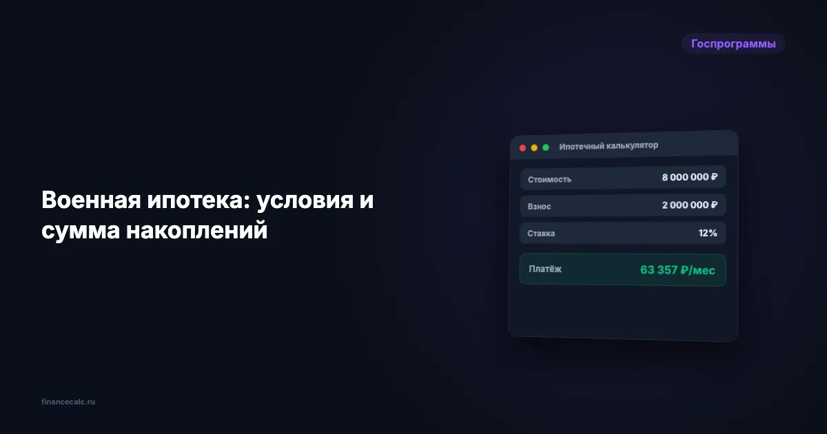 Военная ипотека: 3 000 000 рублей экономии, если совместить две программы