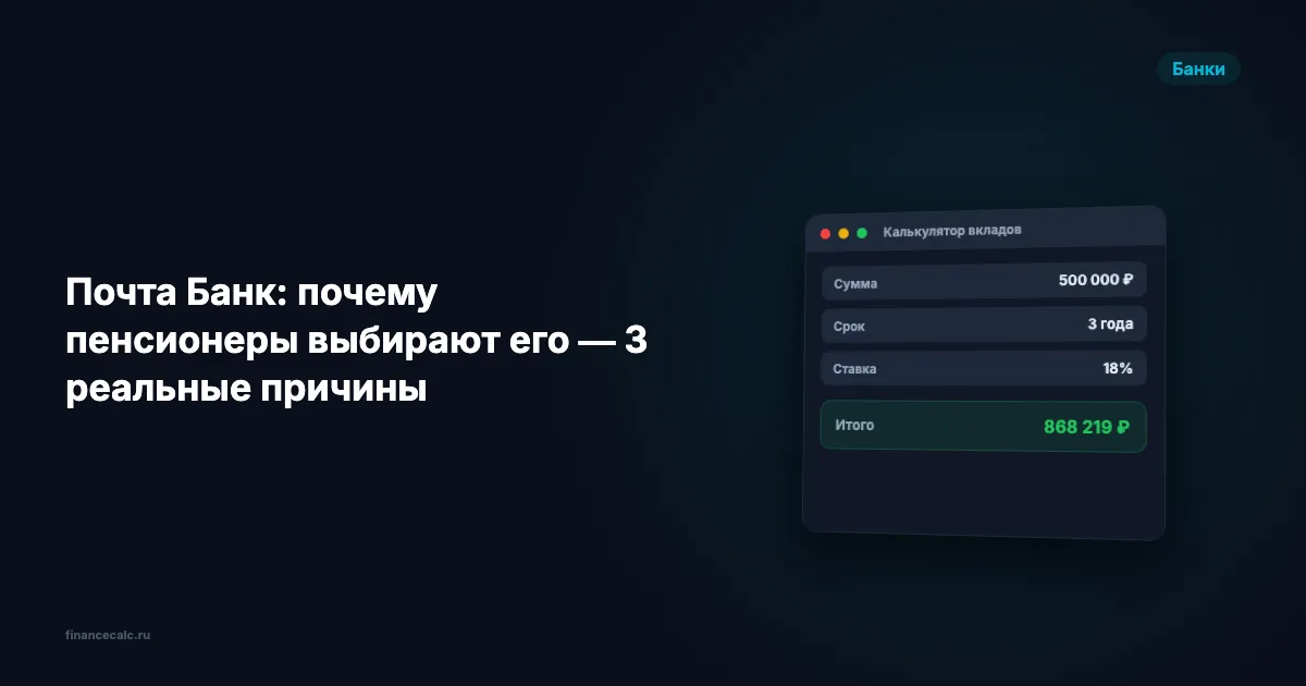 Почта Банк: почему пенсионеры выбирают его — 3 реальные причины