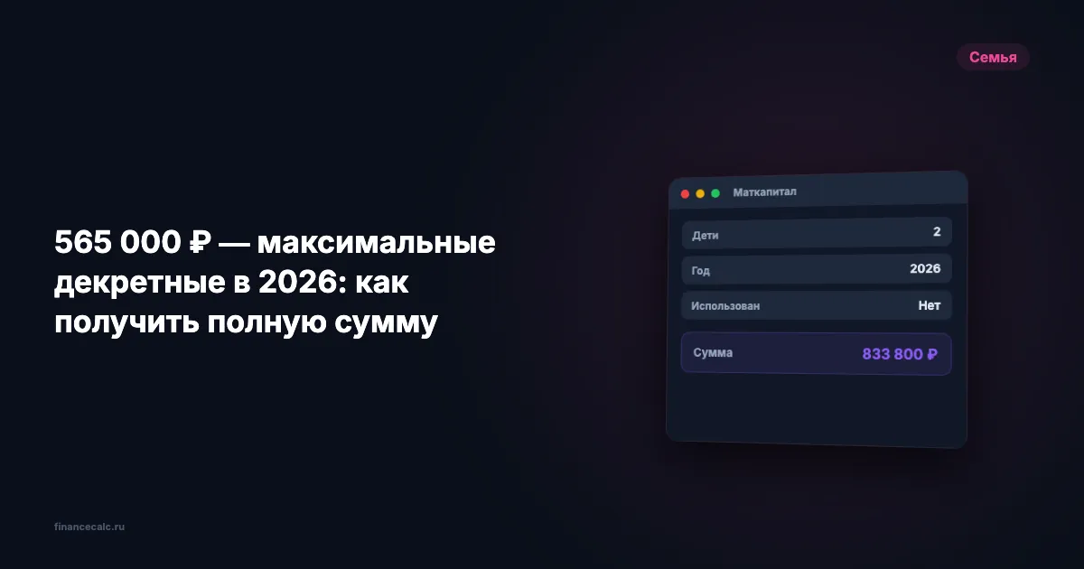 955 836 ₽ декретных в 2026 — получить максимум или потерять сотни тысяч?