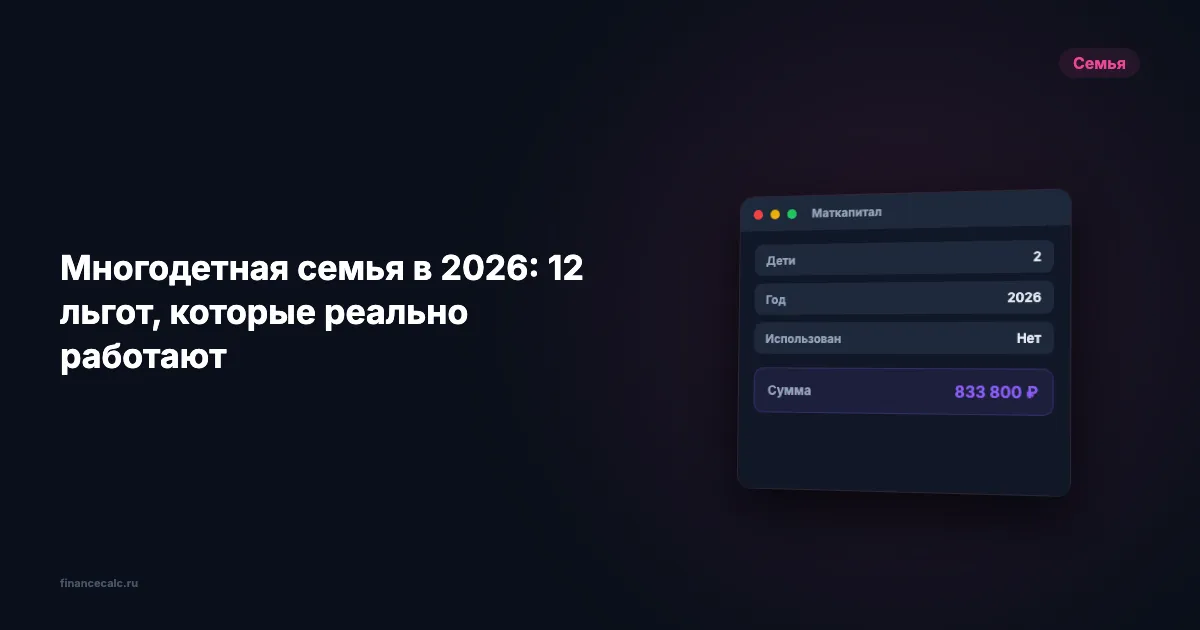 В 2026 изменились 12 правил для многодетных: вот что это значит для вашего кошелька