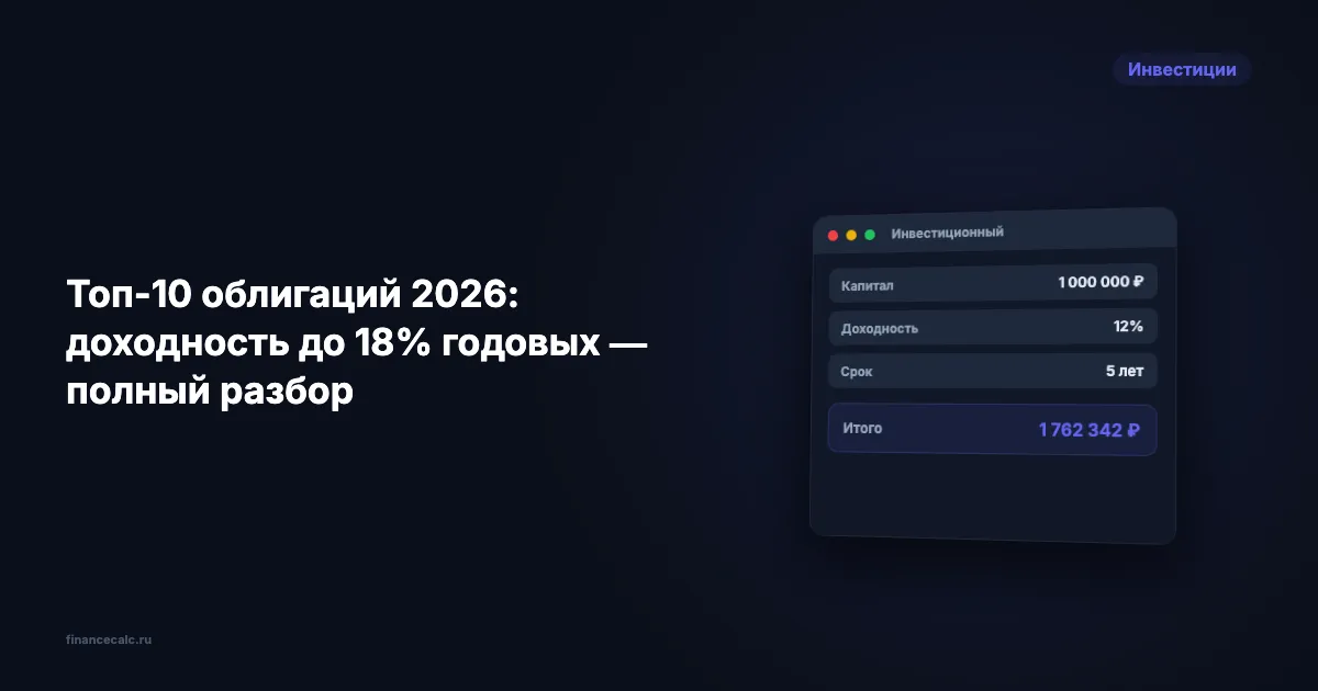 Топ-10 облигаций 2026: доходность до 18% годовых — полный разбор