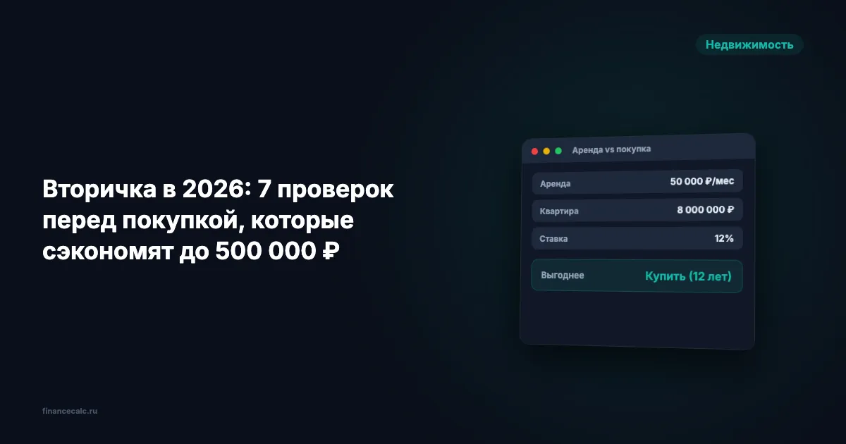 500 000 ₽ — столько вы переплатите, если не проверите вторичку перед покупкой