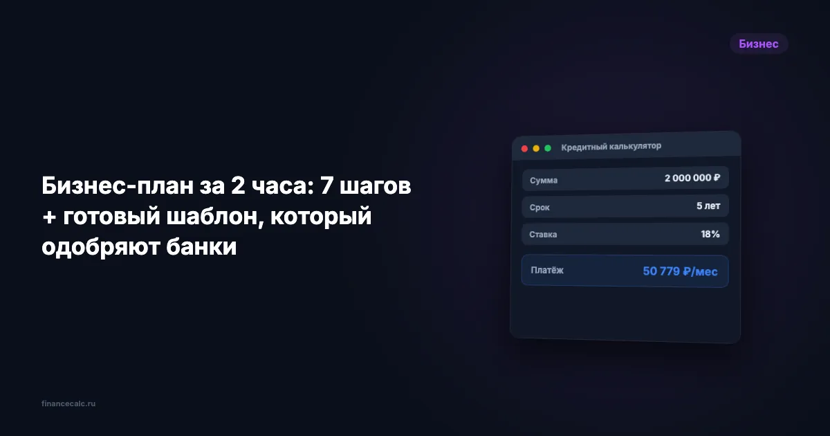 Сколько вы теряете без бизнес-плана каждый месяц? 7 шагов — и банк одобрит кредит
