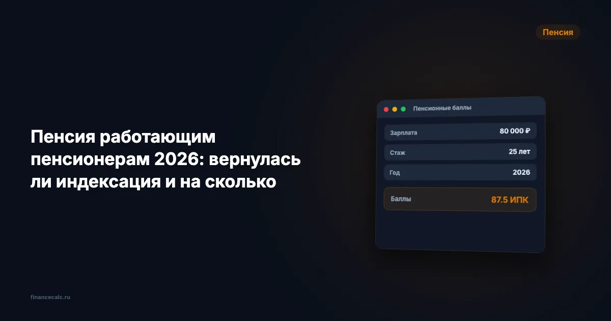 Пенсия работающим пенсионерам 2026: вернулась ли индексация и на сколько