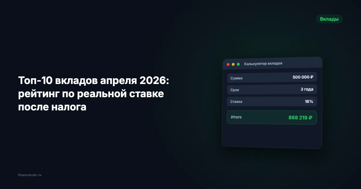 Топ-10 вкладов апреля 2026: рейтинг по реальной ставке после налога