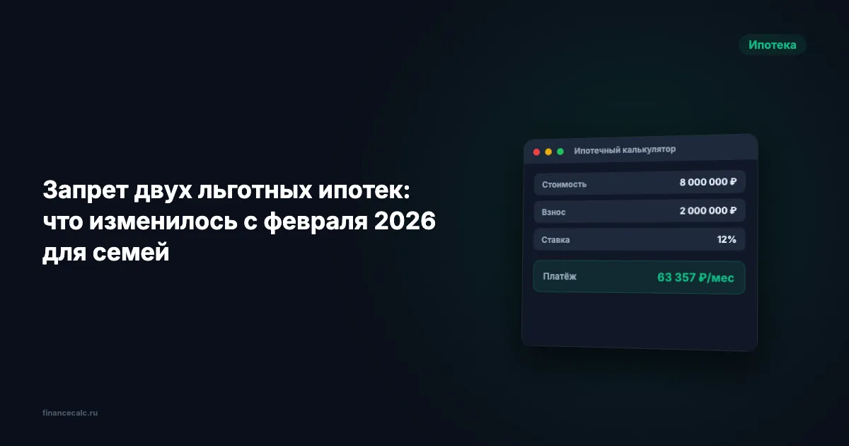 Запрет двух льготных ипотек: что изменилось с февраля 2026 для семей