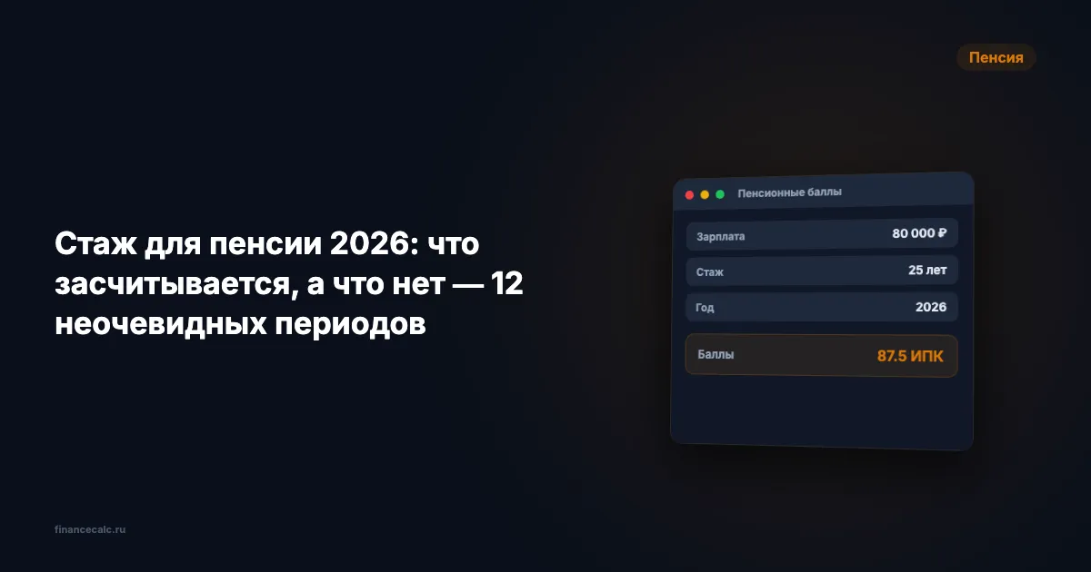 Стаж для пенсии 2026: что засчитывается, а что нет — 12 неочевидных периодов