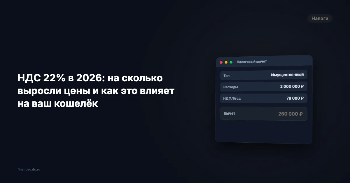 НДС 22% в 2026: на сколько выросли цены и как это бьёт по вашему кошельку