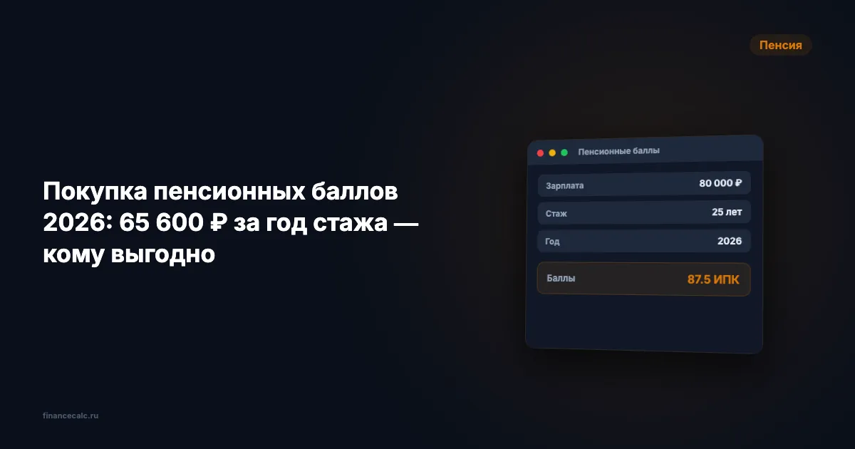 Покупка пенсионных баллов за 71 526 ₽ — кому окупится за год, а кому никогда