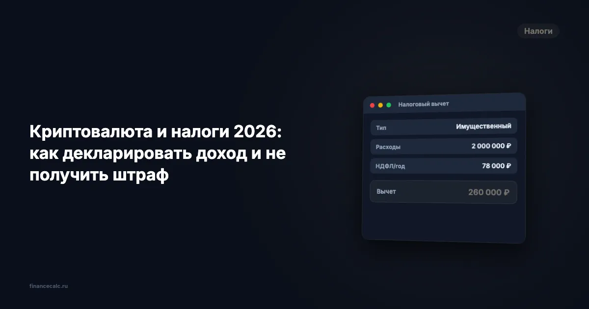 Криптовалюта и налоги 2026: как задекларировать доход и не потерять 38 000 ₽ на штрафах