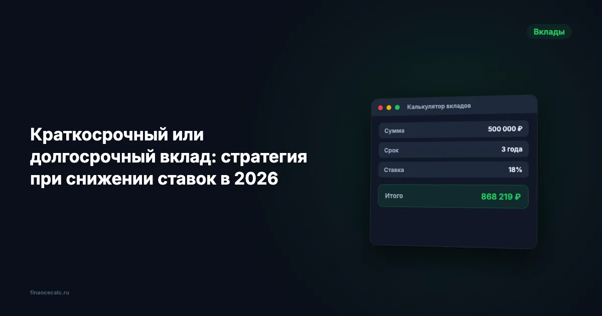 Краткосрочный или долгосрочный вклад: стратегия при снижении ставок в 2026