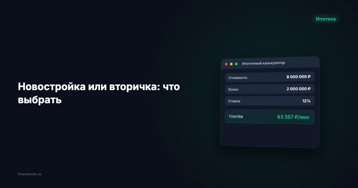 Новостройка или вторичка в 2026 -- ошибка или шанс сэкономить 1,5 млн?