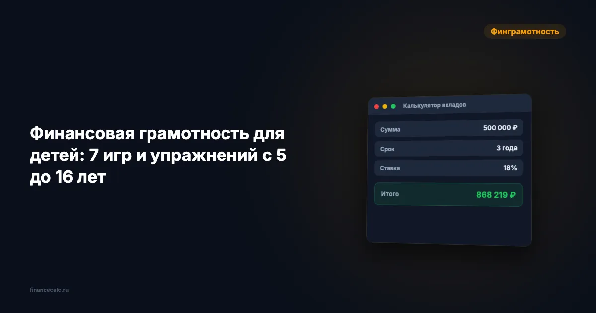 Финансовая грамотность для детей: 7 игр и упражнений с 5 до 16 лет