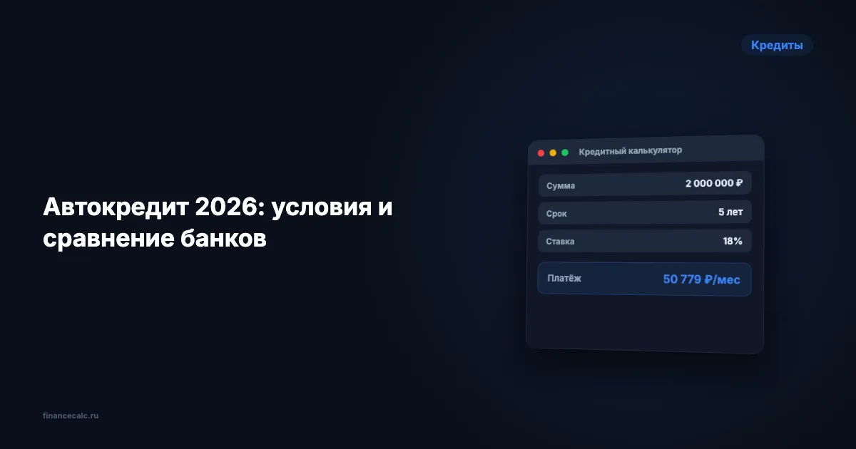 Автокредит или потребительский: 280 800 рублей разницы -- что выгоднее?