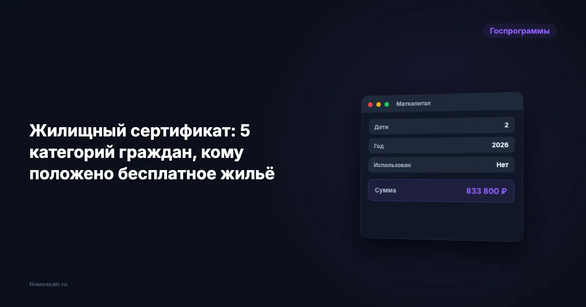 Жилищный сертификат: 5 категорий граждан, кому положено бесплатное жильё