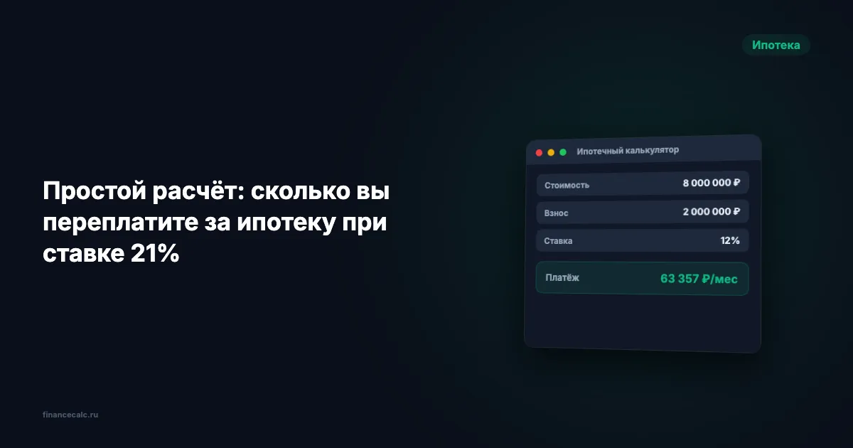 Ипотека 4 млн под 20% на 25 лет: переплата 16,14 млн ₽ — точный расчёт