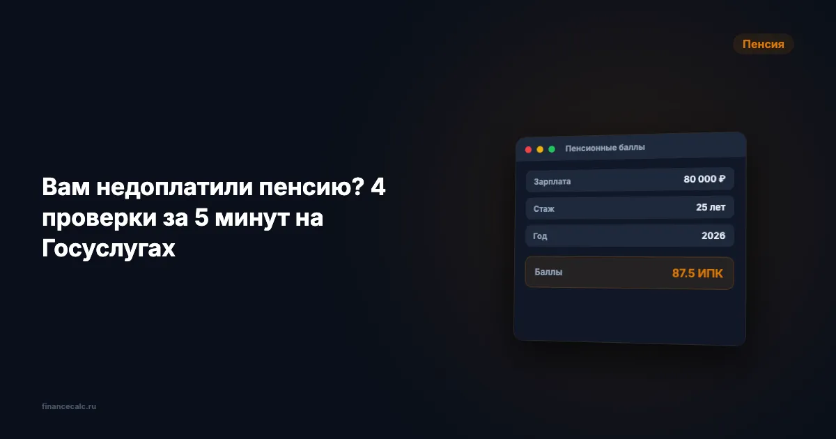 Вам недоплатили пенсию? 4 проверки за 5 минут на Госуслугах