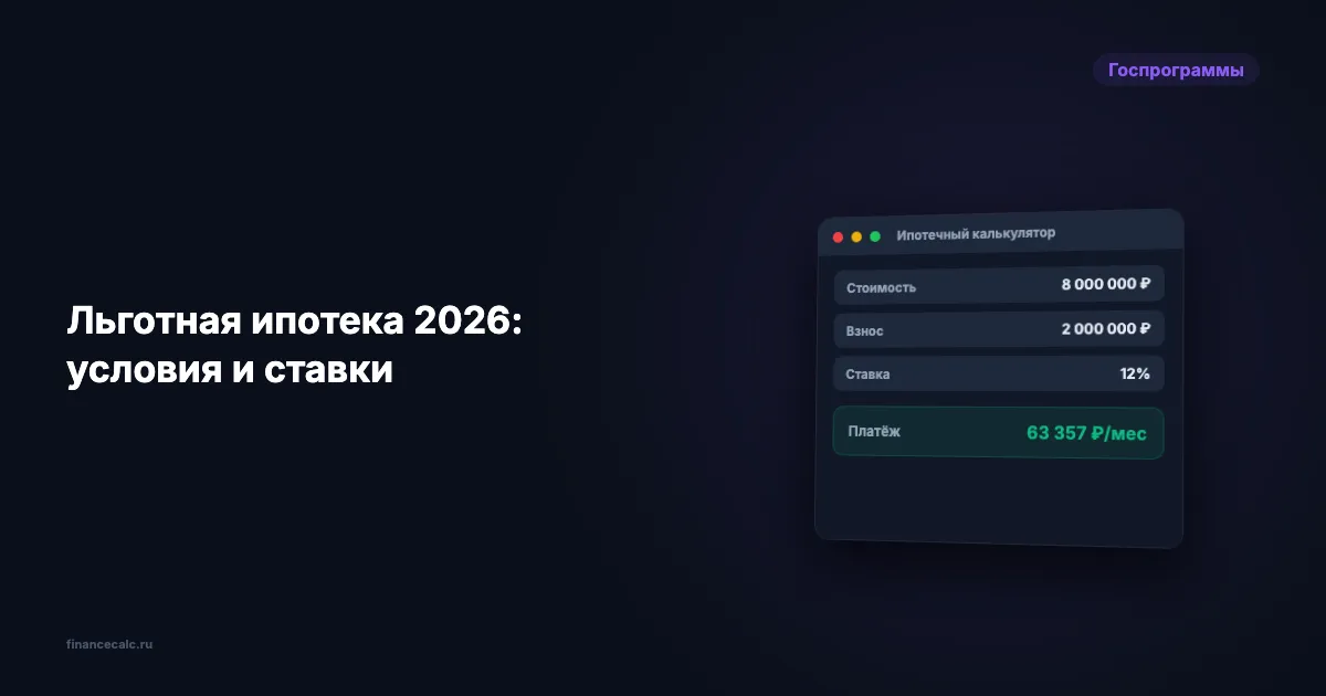 Льготная ипотека 2026: условия и ставки