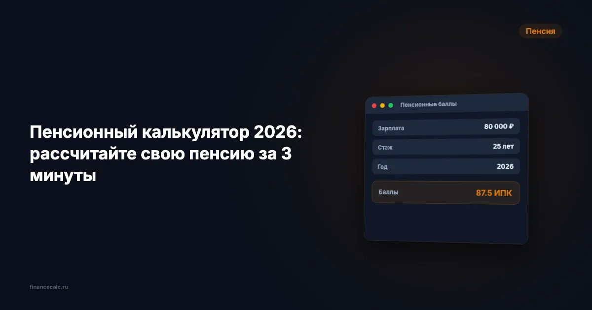 Пенсионный калькулятор 2026: рассчитайте свою пенсию за 3 минуты