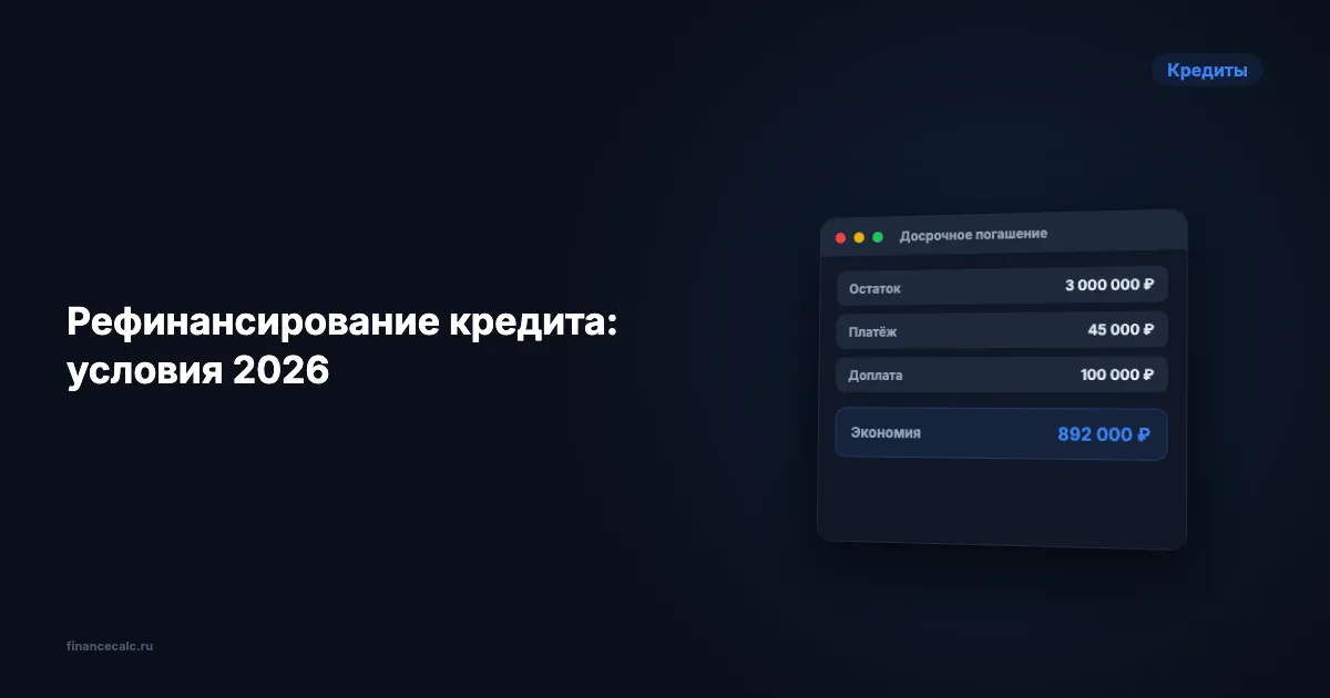 Как сменить банк и сэкономить 78 000 рублей на кредите