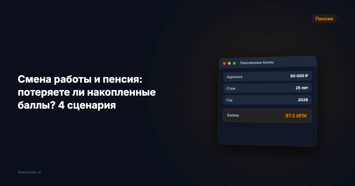 Смена работы и пенсия 2026: потеряете ли накопленные баллы? 4 сценария