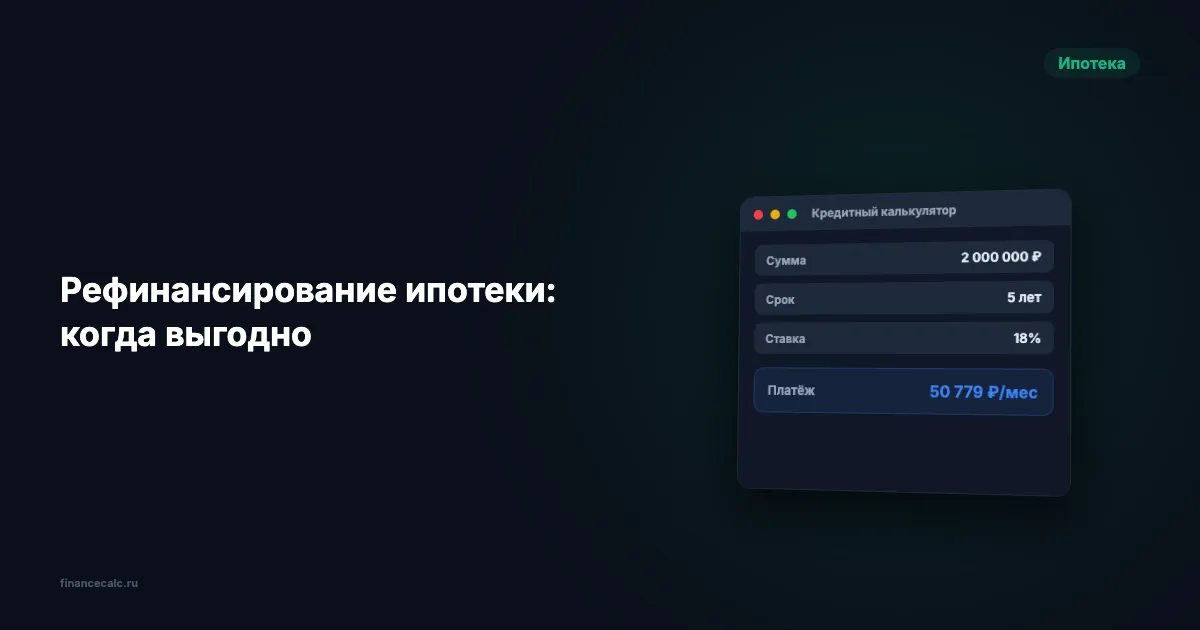 Как рефинансировать ипотеку и сэкономить 4,3 млн рублей