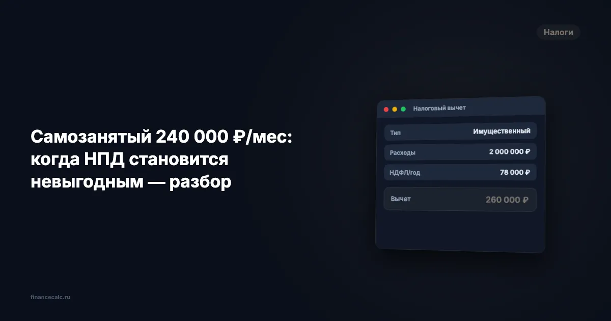 Самозанятый 200 000 ₽/мес: на грани лимита 2,4 млн — когда пора уходить с НПД