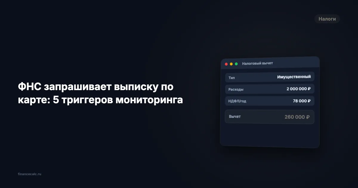 ФНС запрашивает выписку по карте: 5 триггеров, после которых приходит запрос