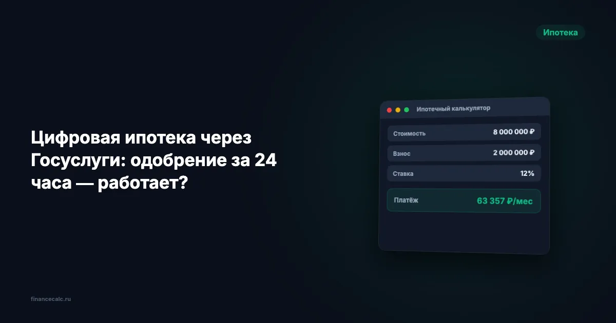 Цифровая ипотека через Госуслуги в 2026: одобрение за 24 часа — работает или маркетинг?