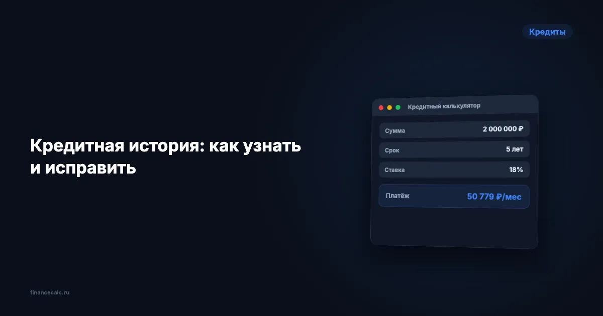 Кредитная история: как узнать и исправить