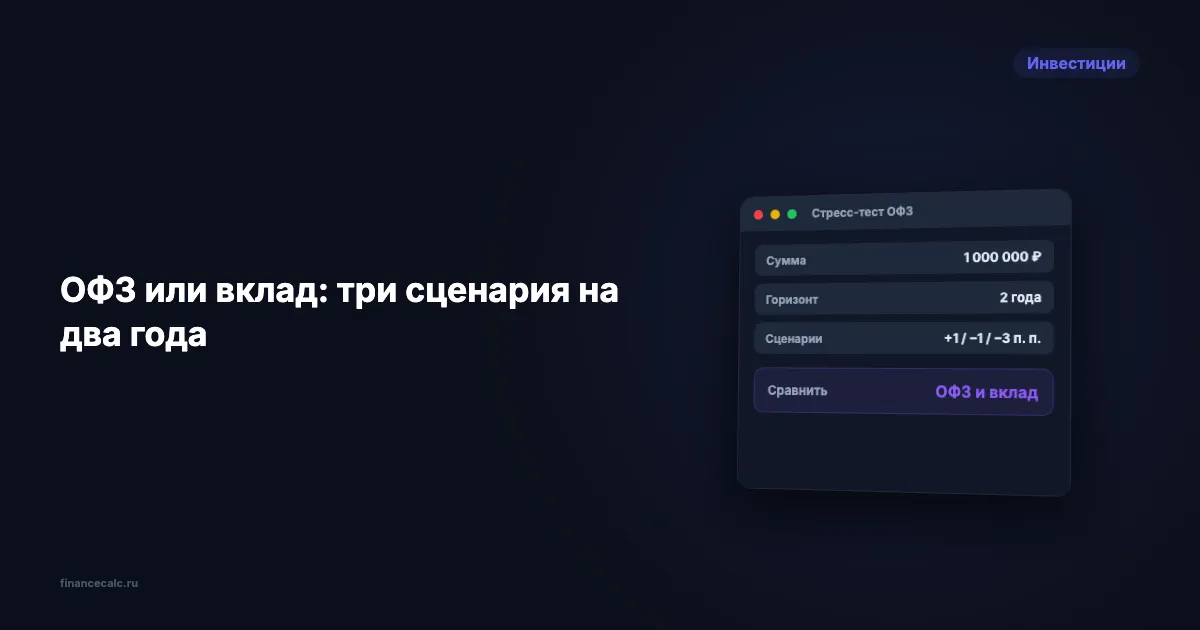 ОФЗ или вклад в 2026 году: что выгоднее на два года при трёх сценариях ставок