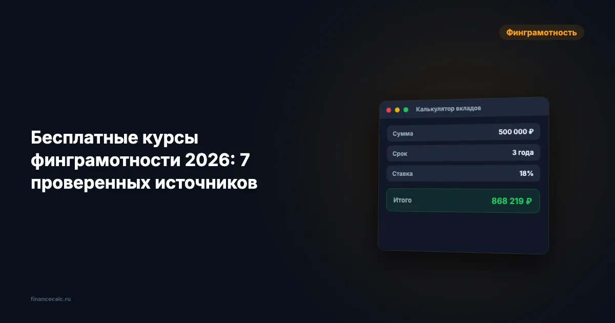 Бесплатные курсы финграмотности 2026: 7 проверенных источников — без скрытых платежей