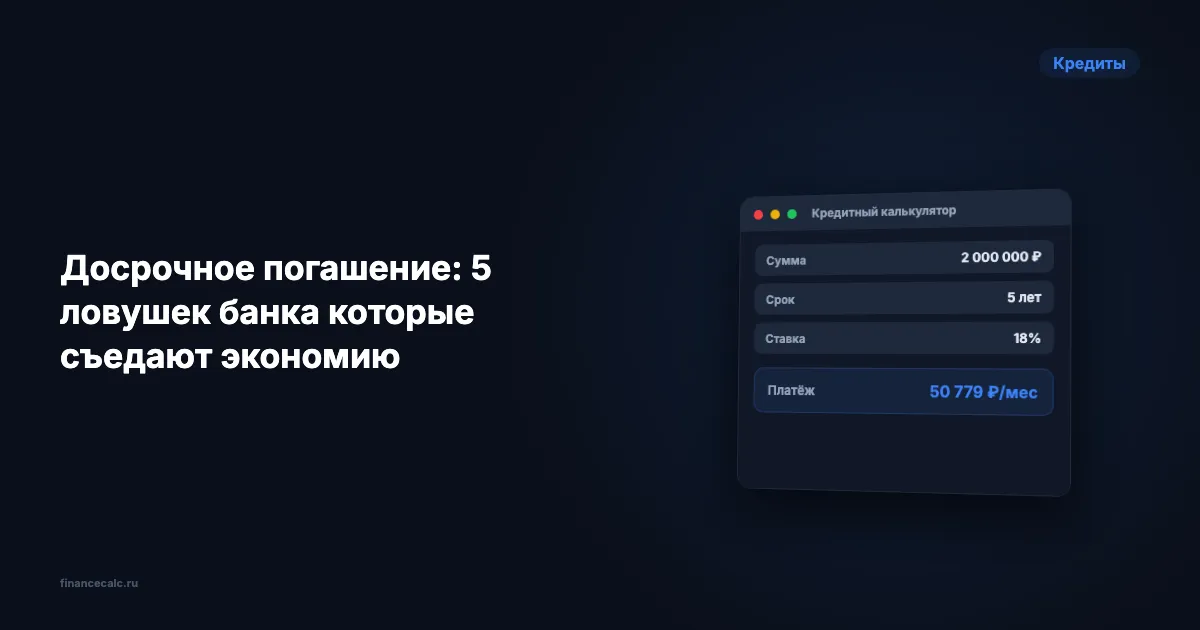 Досрочное погашение: 5 ловушек банка, которые съедают 30 000 ₽ экономии