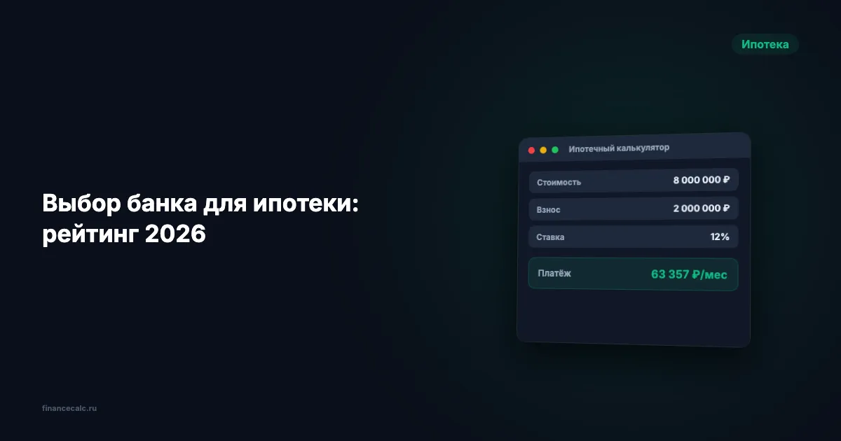Выбор банка для ипотеки: рейтинг 2026