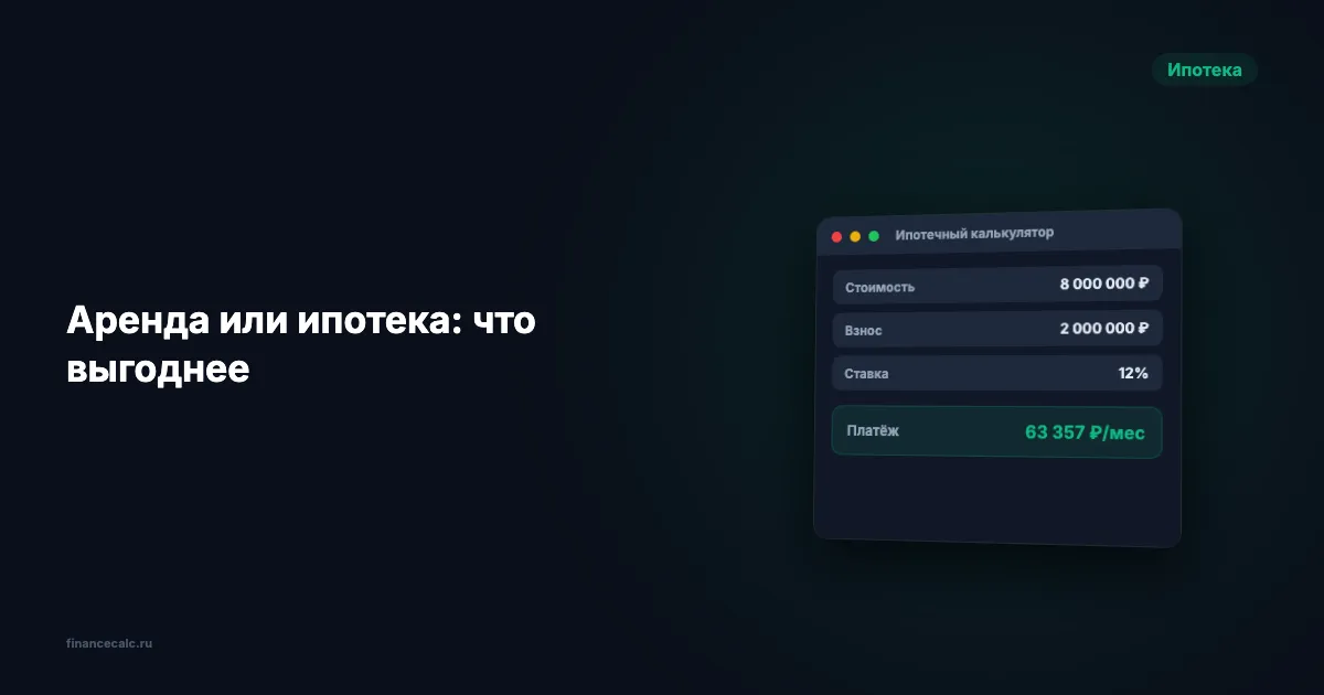 Аренда или ипотека: что выгоднее в 2026