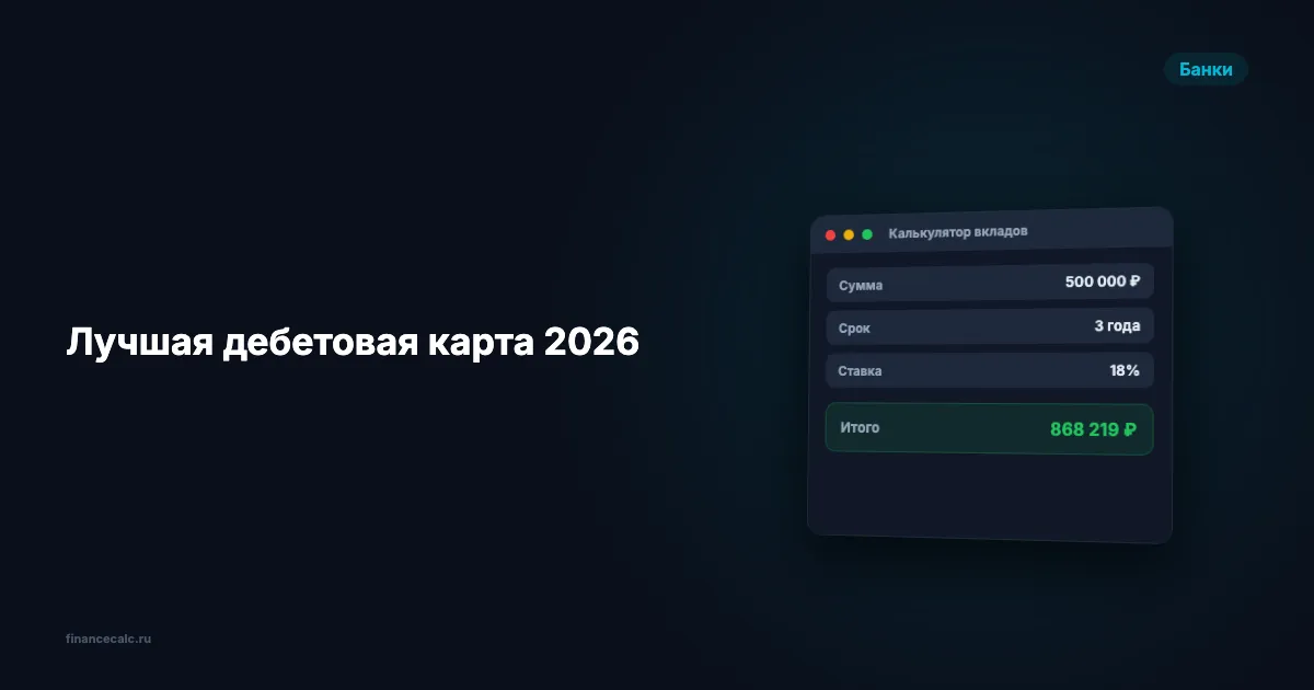 Лучшие дебетовые карты 2026: до 29 920 ₽ дохода за год