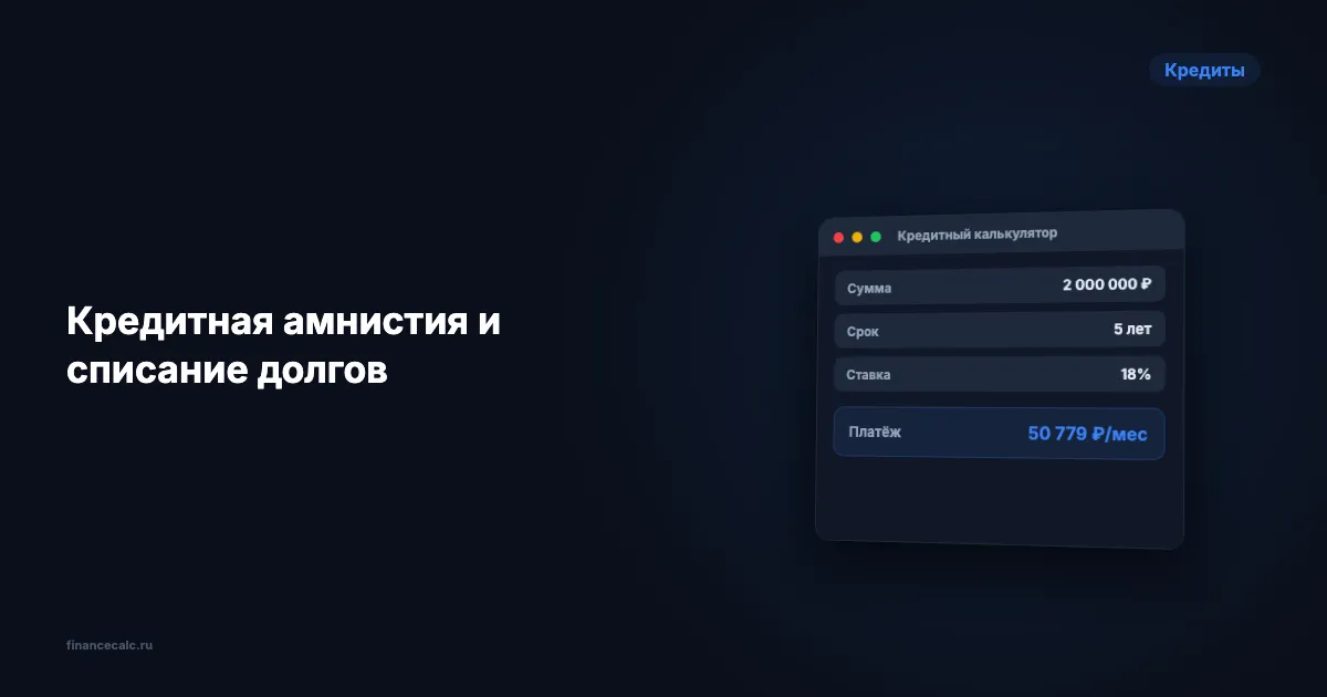 Кредитная амнистия и списание долгов: что реально работает в 2026