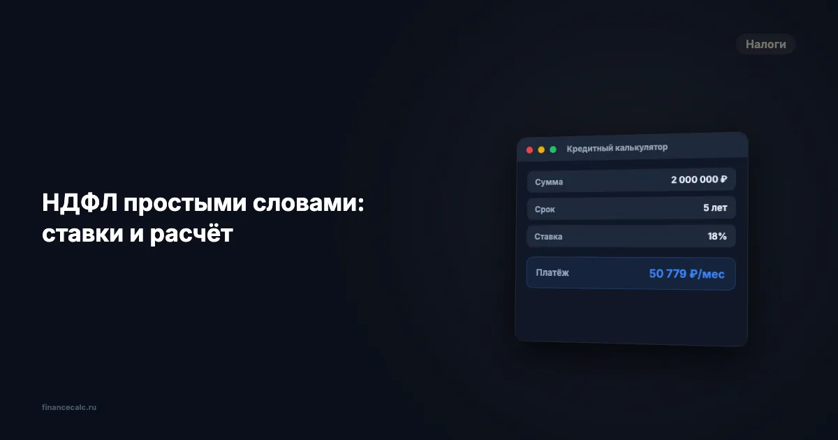НДФЛ простыми словами: ставки и расчёт в 2026 году