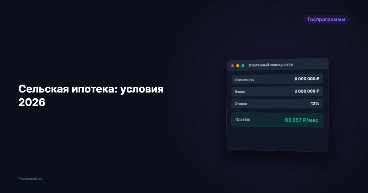 Сельская ипотека 2026: условия, ставка 3% и как получить